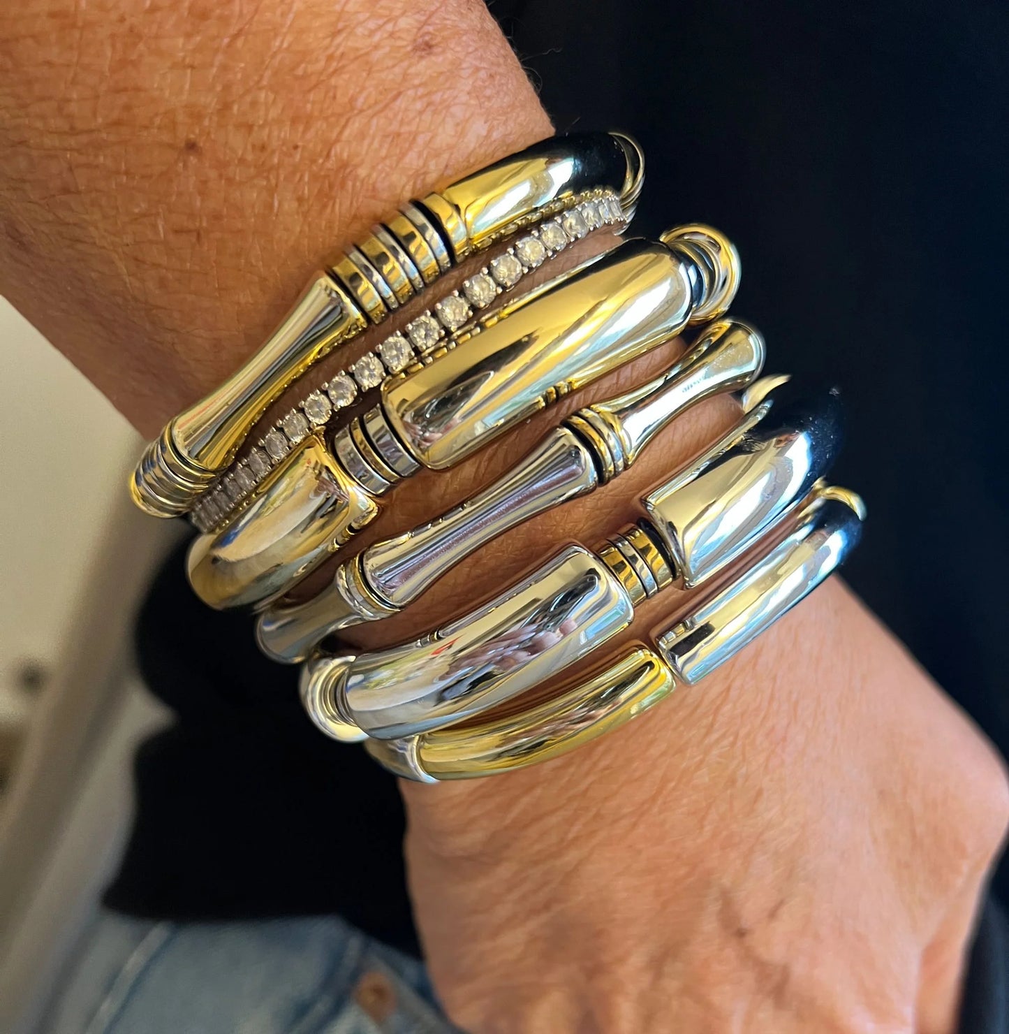 BIG TUBE RONDELLES BRACELET